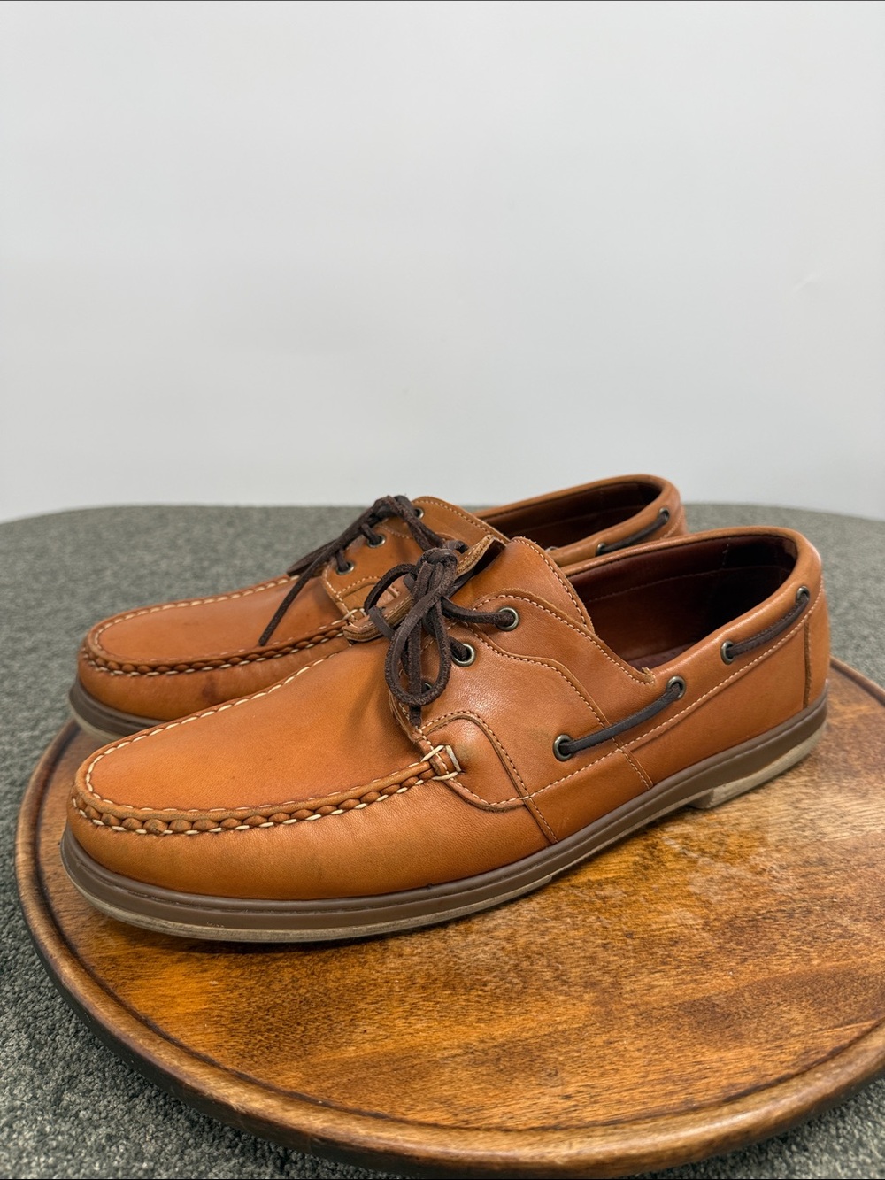 Allen Edmonds Shoes Mens 13 Wide EEE Casual Leather Boat Brown Leather Slip On